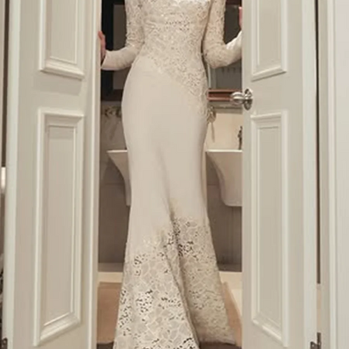 Load image into Gallery viewer, Solid Hollow Out Slimming Dresses For Women O Neck Long Sleeve Slimming Temperament Dress Female Fashion Style New
