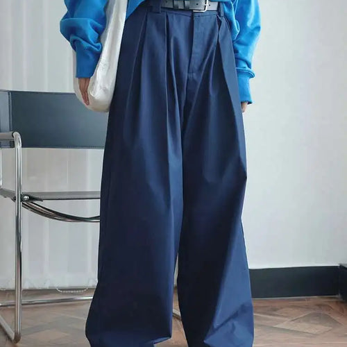 Load image into Gallery viewer, High Waist White Brief Pleated Long Wide Leg Pants New Loose Fit Trousers Women Fashion Tide Spring Autumn 2025  1DH0236

