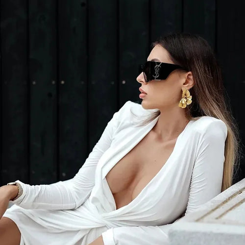 Load image into Gallery viewer, Sexy Deep V Long Sleeve Split Women's Dress Folded Waist Maxi Female Bodycon Vestidos Elegant Party Club Evening Dress
