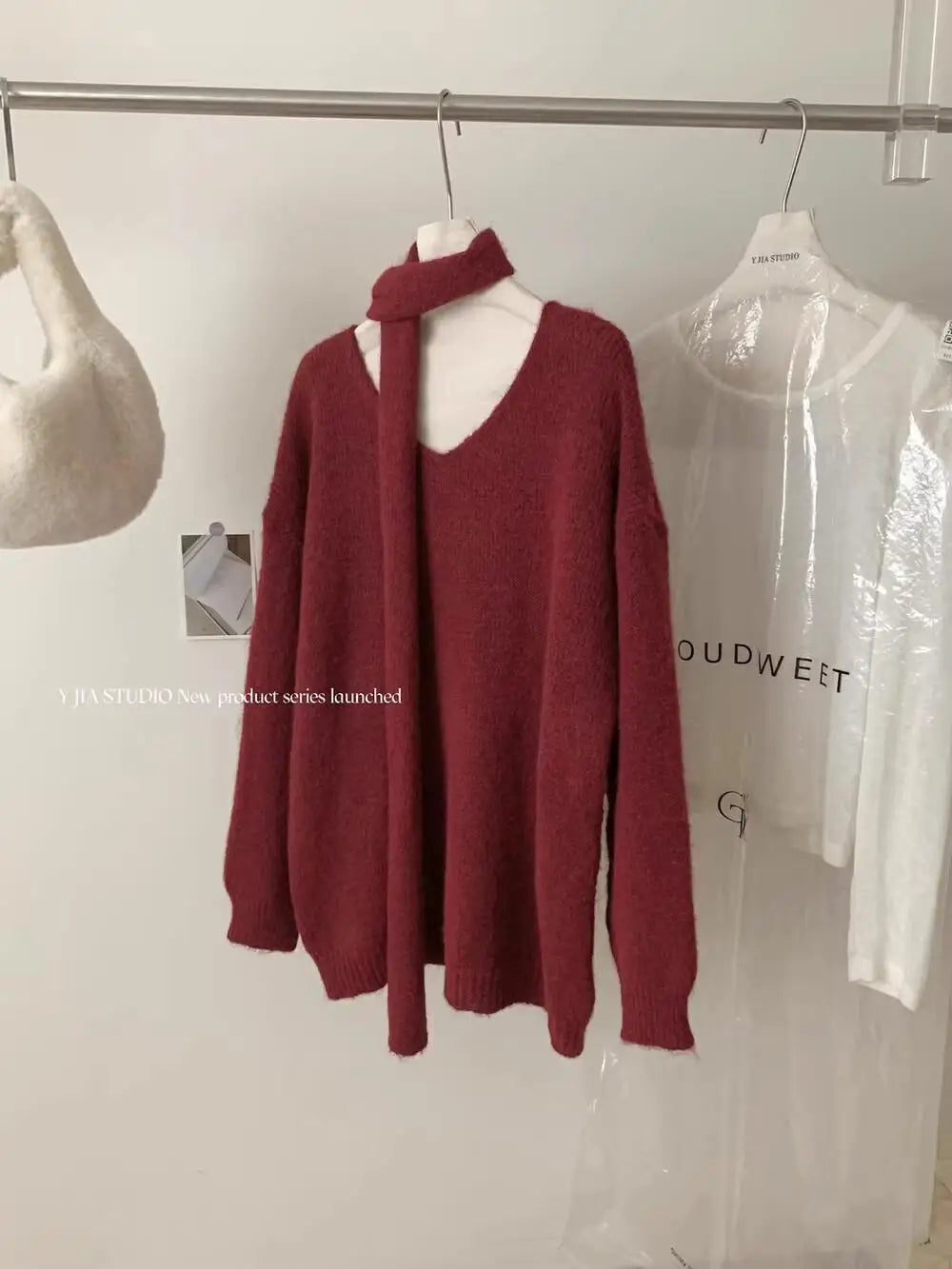 Fashion Popular 2024 Autumn Winter Women's New Solid V Neck Short Pullover Sweater French  Long Sleeve Versatile Tops Simplicity