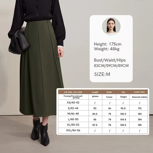 Load image into Gallery viewer, Women's Skirt 2025 Autumn New Minimalist Solid Color Loose Skirts For Women Medium To Long Versatile A-shaped Skirt12524019
