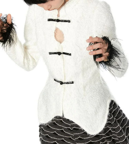 Chinese Style Vintage Button Blouse Women Hollow Out Shirt  Y2k Aesthetic Harajuku Blusas Irregular Slim Sweet Streetwear