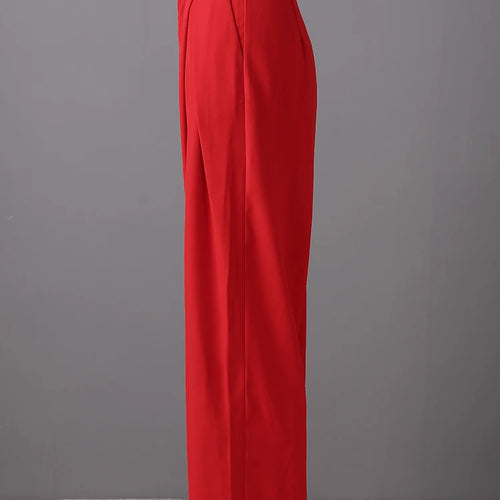 Load image into Gallery viewer, High Waist Red Brief Pleated Long Wide Leg Elegant Pants New Trousers Women Fashion Tide Spring Autumn 2025 30A1697
