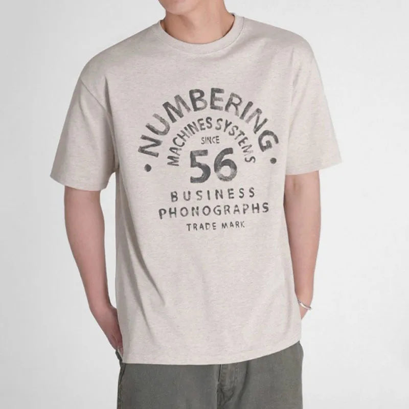 Men's T-shirts Short Sleeve Design New Summer Printing T-shirts Letter Loose Round Neck Male Clothing Korean Style 9W1638