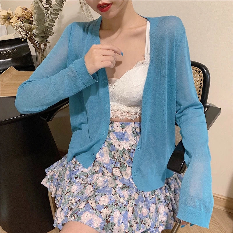 Sunscreen Clothes Womens Summer Coat Shirt Beach Sun Protection Clothing Outside Shawl Sun Protection Cardigan Cover Knit Jacket