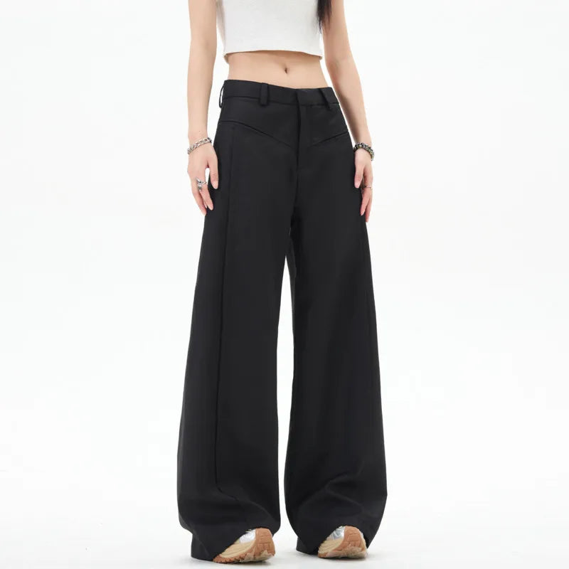 Men's Suit Pants Three Dimensional Cutting Splicing Aline Style Casual Trousers Loose Wide Leg Casual Trendy 9W1199