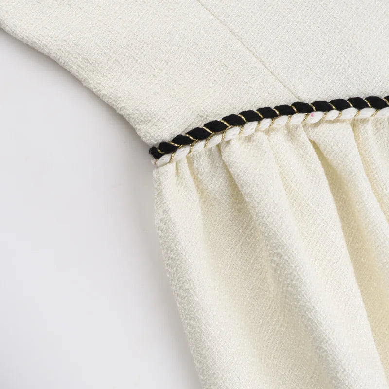 Sleeveless A-line Sexy Mini Dress For Women White Spaghetti Strap Sleeveless Backless Pleated Club Party Dress Clubwear