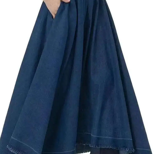 Load image into Gallery viewer, High Elastic Waist Black Denim Irregular Burr Denim Long Half-body Skirt Women Fashion Tide New Spring Autumn 2025 1DH8220
