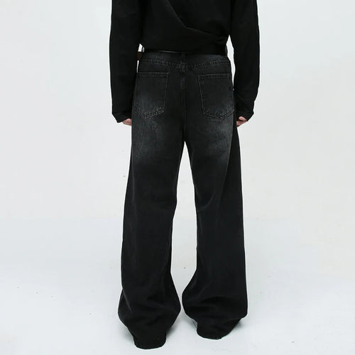 Load image into Gallery viewer, Summer New American Washed Straight Leg Jeans Trendy Retro Loose Fitting Men Bottoms 2025 Casual Gradient Color 9C9297
