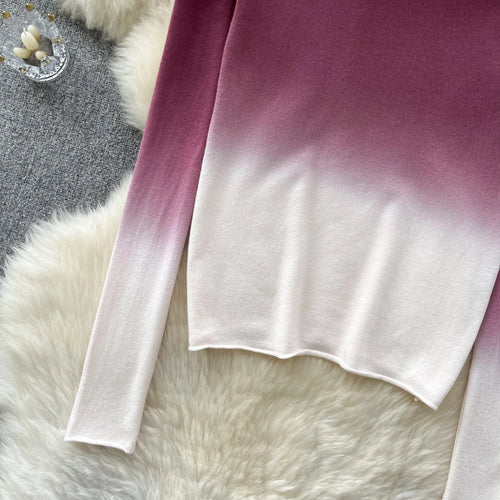 Load image into Gallery viewer, Women Vintage Elegant Long Sleeved Gradual Knitted Sweater Female Autumn New Turtleneck Slim Pullover Tops Fashion Versatile Y2k
