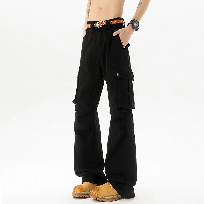 Men's Jeans New Summer American High Street Multi Pockets Design Straight Leg Fashion Male Casual Bottoms 2025 9W1642