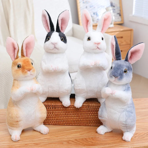 Load image into Gallery viewer, Simulation Kawaii Long Ears Realistic Rabbit Plush Toy Lifelike Animal Stuffed Doll Toys for Kids Girls Birthday Gift Room Decor
