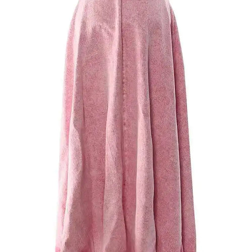 Load image into Gallery viewer, High Waist Rose Red Denim Hem Burr Pocket Long Casual Half-body Skirt Women Fashion Tide New Spring Autumn 2025 1DF9443
