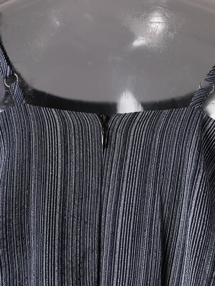 Women White Belted Elegant Spaghetti Strap Mini Dress New Round Neck Sleeveless Fashion Tide Spring Summer 2025 CPG3145