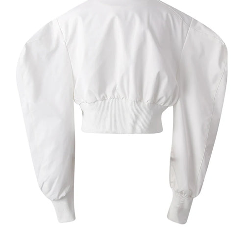 Load image into Gallery viewer, White Metal Circle Buckle Shaped Short Jacket New Lapel Long Sleeve Women Coat Fashion Tide Spring Autumn 2025 19ZZ1557
