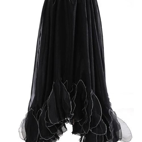 Load image into Gallery viewer, High Elastic Waist Black Organza Ruffles Irregular Shaped Half-body Skirt Women Fashion New Spring Autumn 2025 1DJ0913
