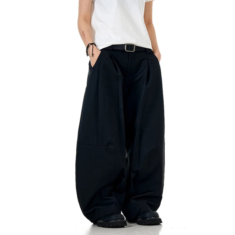 Men's Suit Pants New American Style Bending Knifer Solid Color Trendy Casual Male Straight Leg Summer Trousers 9W1732