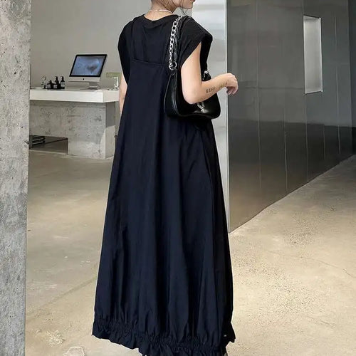 Load image into Gallery viewer, Women Green Pleated Pocket Big Size Strap Dress New Square Collar Sleeveless Fashion Tide Spring Autumn 2025 1DH6067
