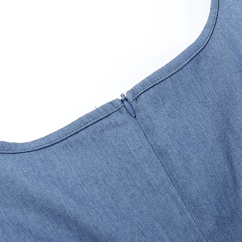 Flower Denim Mini Dress For Women Fashion Strapless Backless Ruched Dresses Femme Sleeveless Skinny Sexy Dress