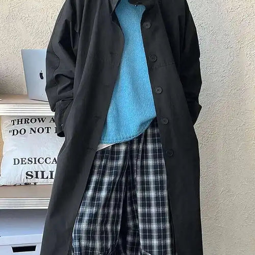 Load image into Gallery viewer, Women Navy Blue Big Size Long Elegant Trench New Stand Collar Long Sleeve Windbreaker Fashion Spring Autumn 2025  1DH6843
