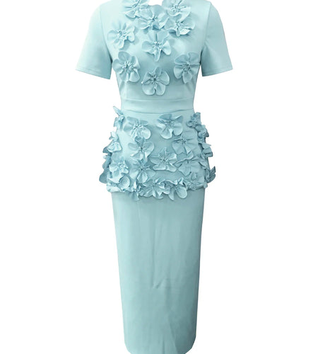 Solid Spliced Appliques Two Piece Set For Women O Neck Short Sleeve High Waist Skirt Sets Female Fashion Style New