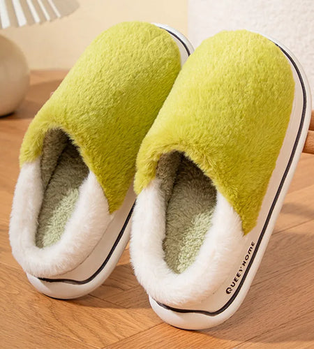 Slippers Woman Mix Color Women's Home Slippers Winter Fuzzy House Shoes For Women Home Slippers Indoor House Pantuflas Mujer