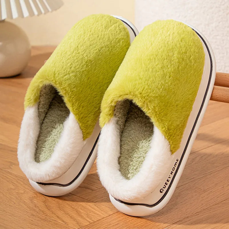 Slippers Woman Mix Color Women's Home Slippers Winter Fuzzy House Shoes For Women Home Slippers Indoor House Pantuflas Mujer
