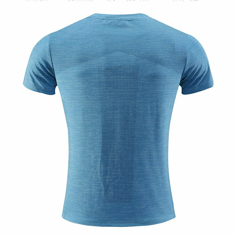 Dry Fit Men Running T-shirt Gym Sport Male Jogging Sweatshirt Homme Athletic Shirt Workout Fitness Clothing Short Sleeve Tops