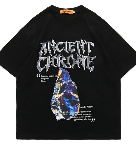 Hip Hop Oversized Tshirt Streetwear Y2K Graphic Letter Print Punk Gothic Rock T-Shirt 2023 Fashion Summer Casual Loose Tee Top