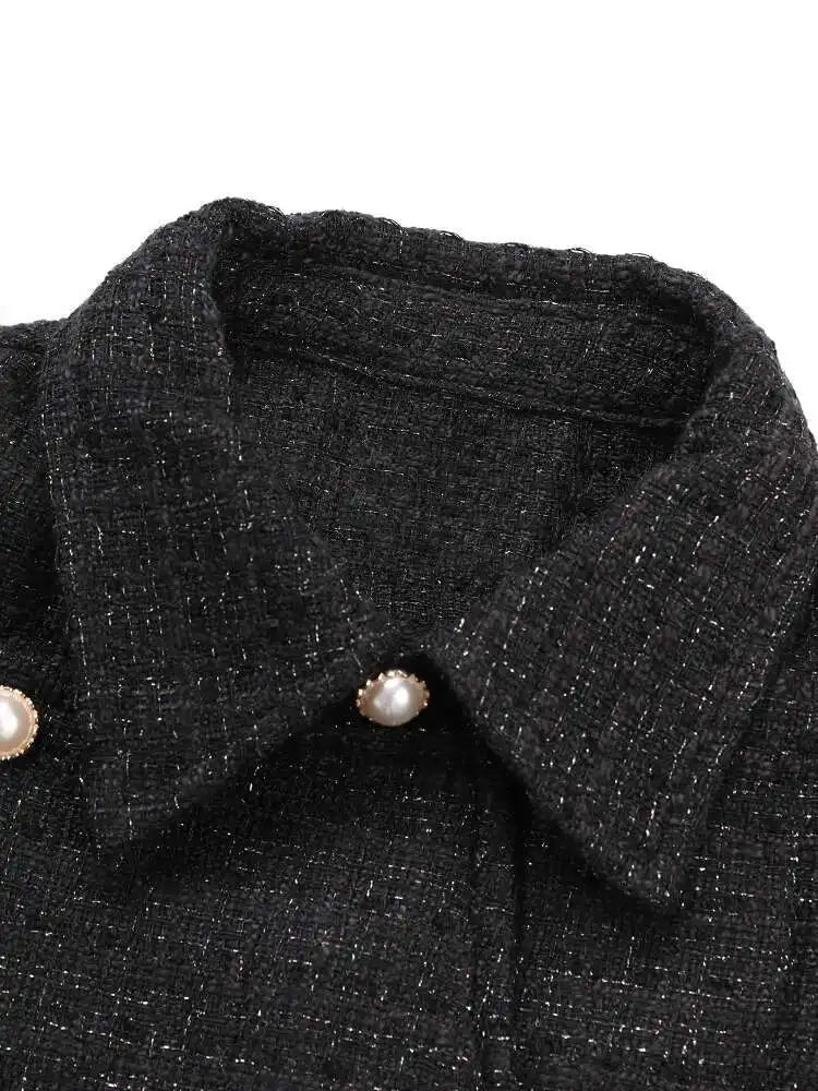 Black Irregular Elegant Big Size Woolen Coat New Lapel Long Sleeve Women Jacket Fashion Tide Autumn Winter 2025 1DH1530