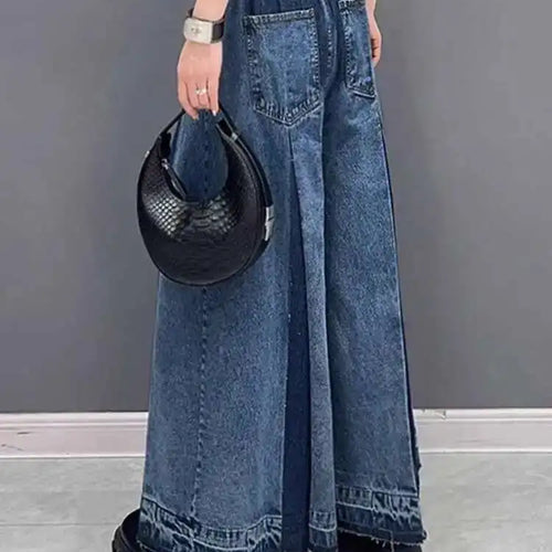 Load image into Gallery viewer, High Waist Blue Denim Pleated Long Wide Leg Jeans New Loose Women Trousers Fashion Tide Spring Autumn 2025 1DH0520
