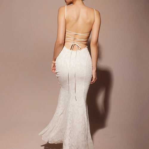 Load image into Gallery viewer, Women's Sexy Sleeveless Lace Patchwork Backless Bodycon Maxi Dress, Elegant Party Club Evening Dress, 2024 Summer
