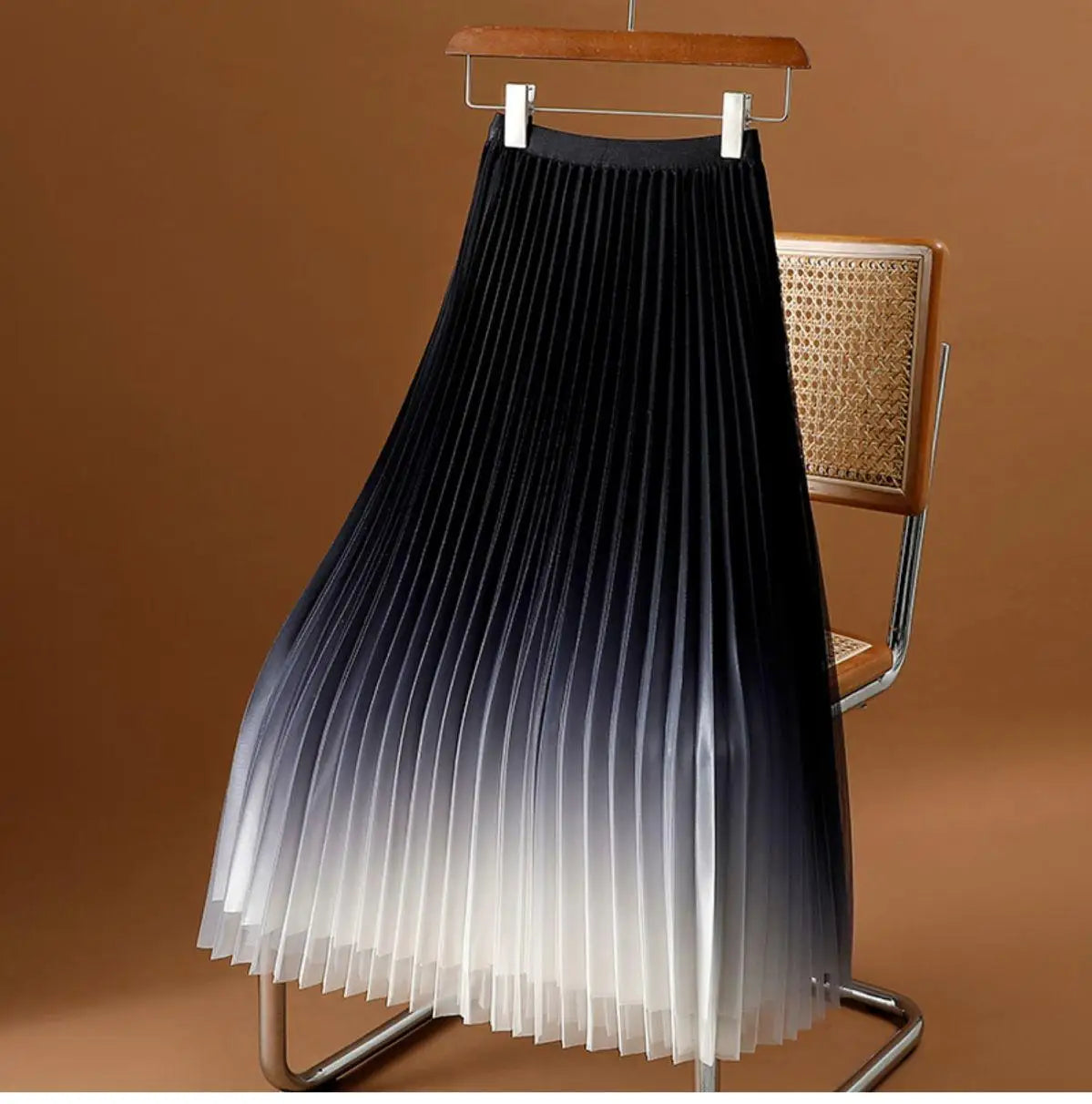 2023 Summer Tulle Mesh Gradient Skirt High-end High Waist Long Skirt Elegant Evening Party Sexy A-line Pleated Skirts Women Boho