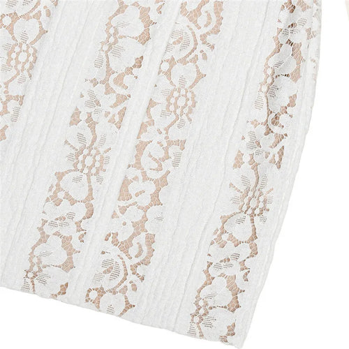 Load image into Gallery viewer, Off-shoulder Lace Sexy Mini Dress For Women White Strapless Long Sleeve Backless Bodycon Club Party Sexy Dress Elegant
