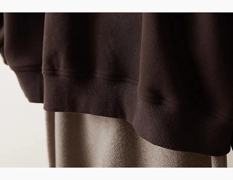 Autumn Fashion Women Brown Patchwork Short Jacket Korean Long Sleeve Zipper Coat Loose Casual Holiday Tops Popular Streetwear