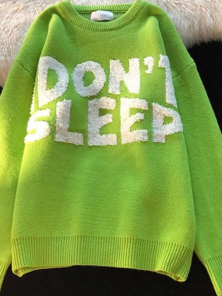 Japanese Retro 4 Colors Sweater Women Pollovers Knitwear Ins Loose Lazy Hip Hop Students Autumn Winter Harajuku Jumper