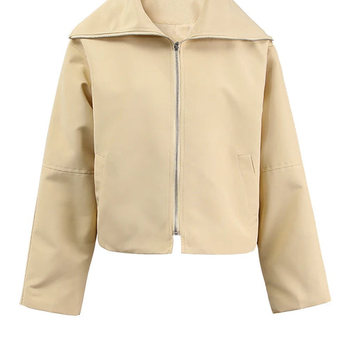 Load image into Gallery viewer, Apricot Brief Pocket Big Size Casual Jacket New Lapel Long Sleeve Women Coat Fashion Tide Spring Autumn 2025 CPG1295
