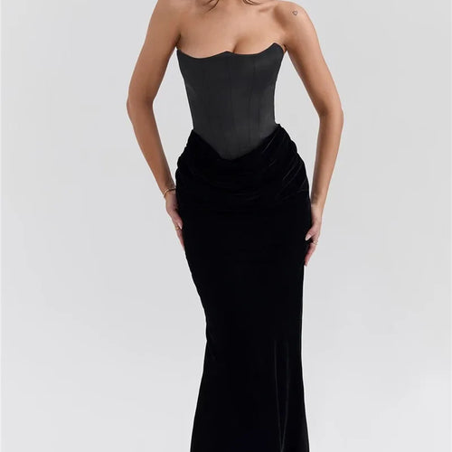 Load image into Gallery viewer, Off-shoulder Strapless Sexy Maxi Dress For Women Elegant Sleeveless Backless Bodycon Club Party Evening Long Dress
