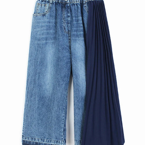 Load image into Gallery viewer, High Elastic Waist Denim Pleated Long Wide Leg Pants New Loose Fit Trousers Women Fashion Tide Spring Autumn 2025 1DF7228
