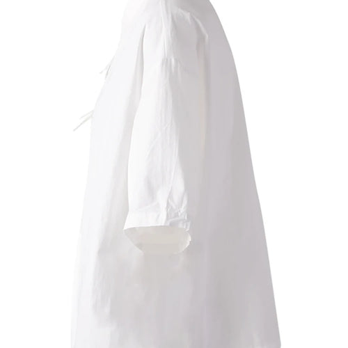 Load image into Gallery viewer, Women White Buckle Irregular Thin Big Size Blouse New Lapel Short Sleeve Shirt Fashion Tide Spring Summer 2025 CPG3164
