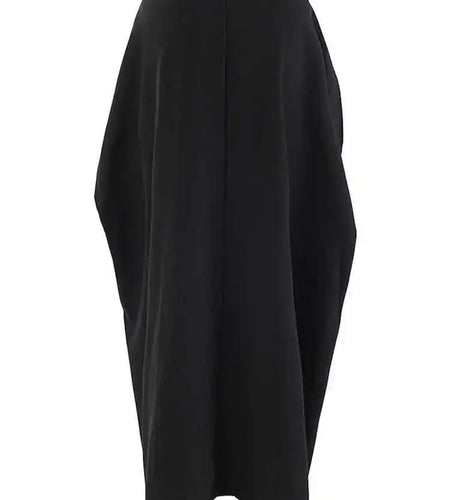 High Waist Black Button Irregular Shaped Elegant Midi Half-body Skirt Women Fashion Tide New Spring Autumn 2025 CPG1938