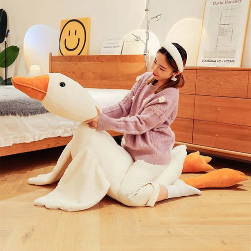 Load image into Gallery viewer, Giant Long Plush White Goose Toy Stuffed Lifelike Big Wings Duck Hug Massage Throw Pillow Boyfriend Cushion For Girl
