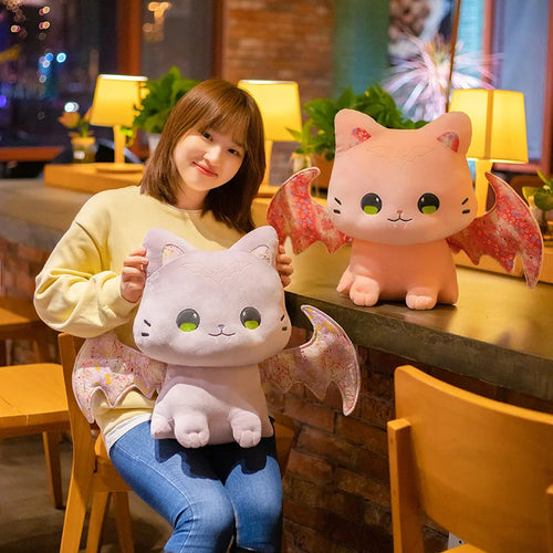 Load image into Gallery viewer, 1pc 30/40cm Cute Cat With Cherry Blossoms Bat Wings Plush Toy Creative Stuffed Animal Doll Kids Girls Best Gifts Home Decor
