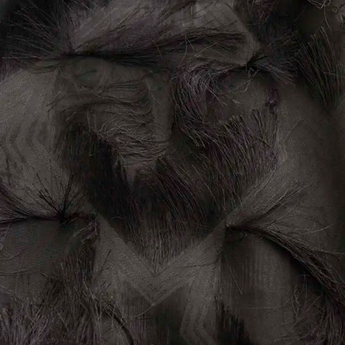 Load image into Gallery viewer, Spring Autumn Stand Collar Long Sleeve Perspective Black Loose Tassels Big Size Dress Women Fashion Tide JI780
