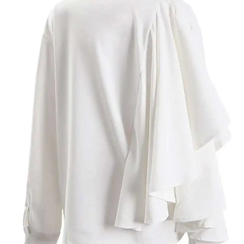 Load image into Gallery viewer, Women Irregular Design Ways Wear Big Size Blouse New Stand Collar Long Sleeve Shirt Fashion Spring Autumn 2025 CPG1239
