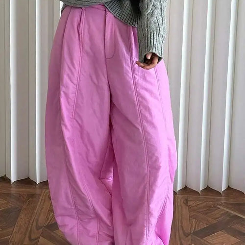 Load image into Gallery viewer, High Elastic Waist White Cotton-padded Wide Leg Long Pants New Trousers Women Fashion Tide Autumn Winter 2025 1DH7322
