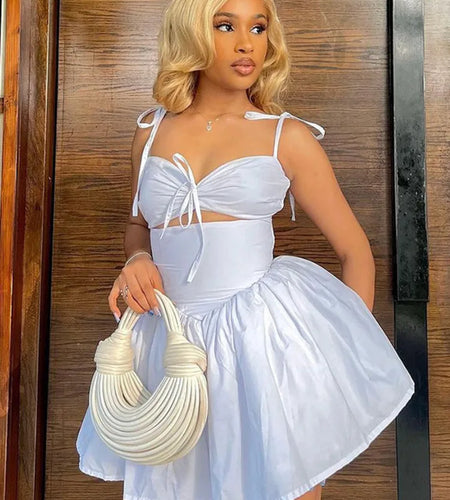 Sexy Sleeveless Satin Hollow Dress For Women 2024 Summer New  Wrapped Hip Dress Fashionable Elegant Slim Pleated Dress