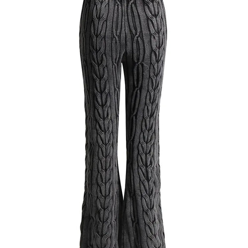 Load image into Gallery viewer, Solid Knitting Floor Length Trousers For Women High Waist Slimming Temperament Flare Pants Female Fashion Clothing Style
