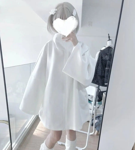 Japanese Hoodies Women Clothing Fashion Streetwear White Y2k Tops 2024 Ropa Mujer Oversized Outwear Casual Harajuku Sweatshirts