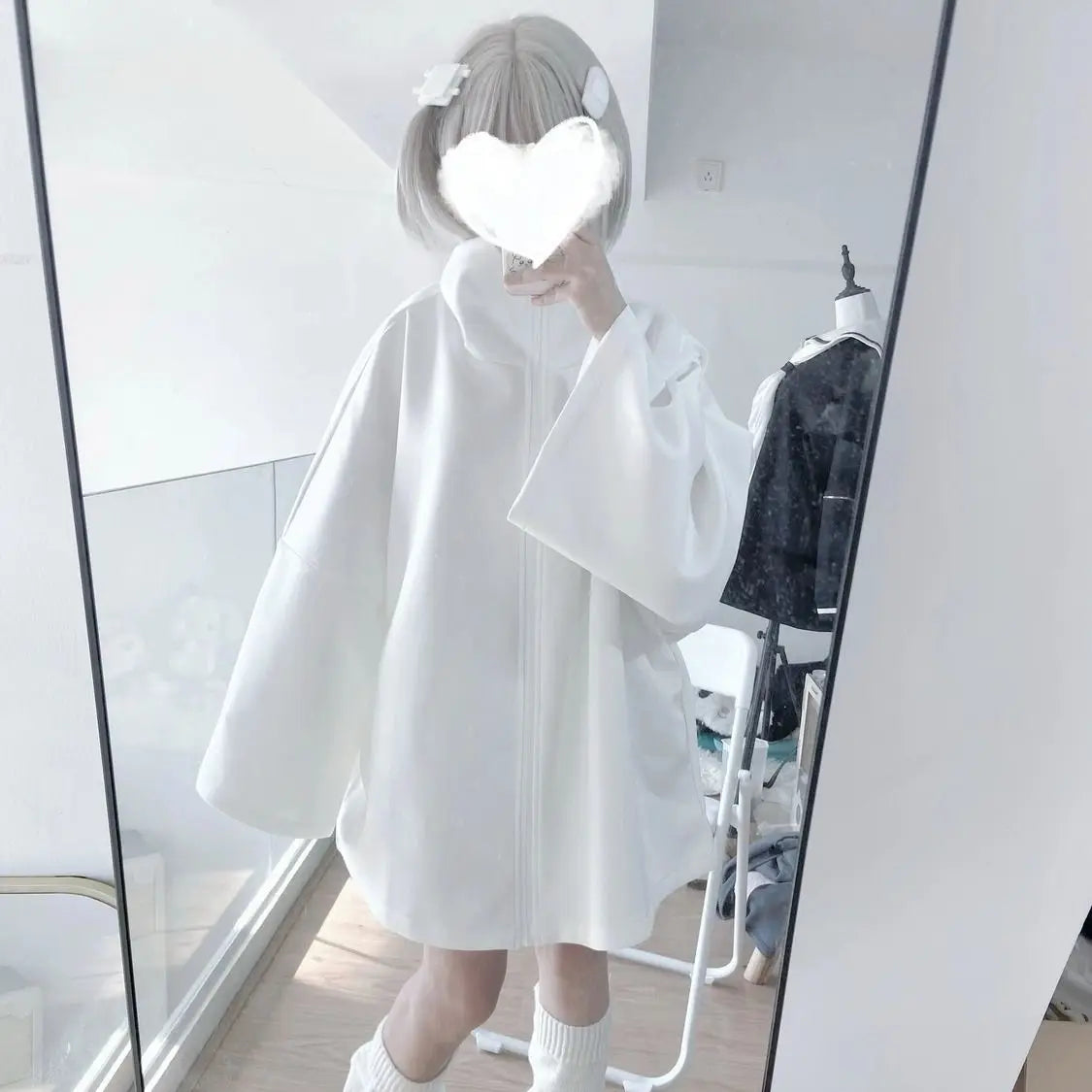 Japanese Hoodies Women Clothing Fashion Streetwear White Y2k Tops 2024 Ropa Mujer Oversized Outwear Casual Harajuku Sweatshirts